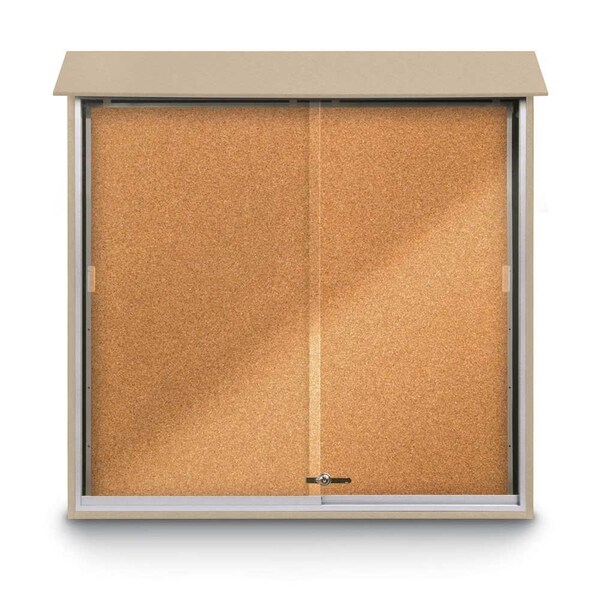 Outdoor Enclosed Combo Board, 72"x36", Bronze Frame/Blue & Surf